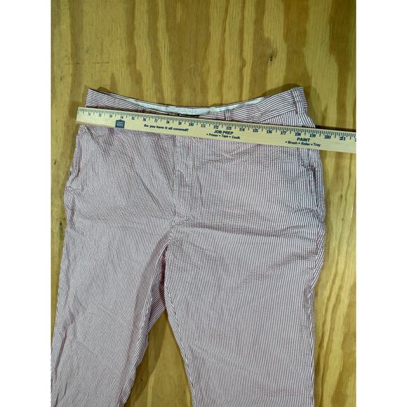 Brooks Brothers Clark Fit Mens 36x32 Cotton Seersucker Pants Red & White Stripe - Picture 9 of 11